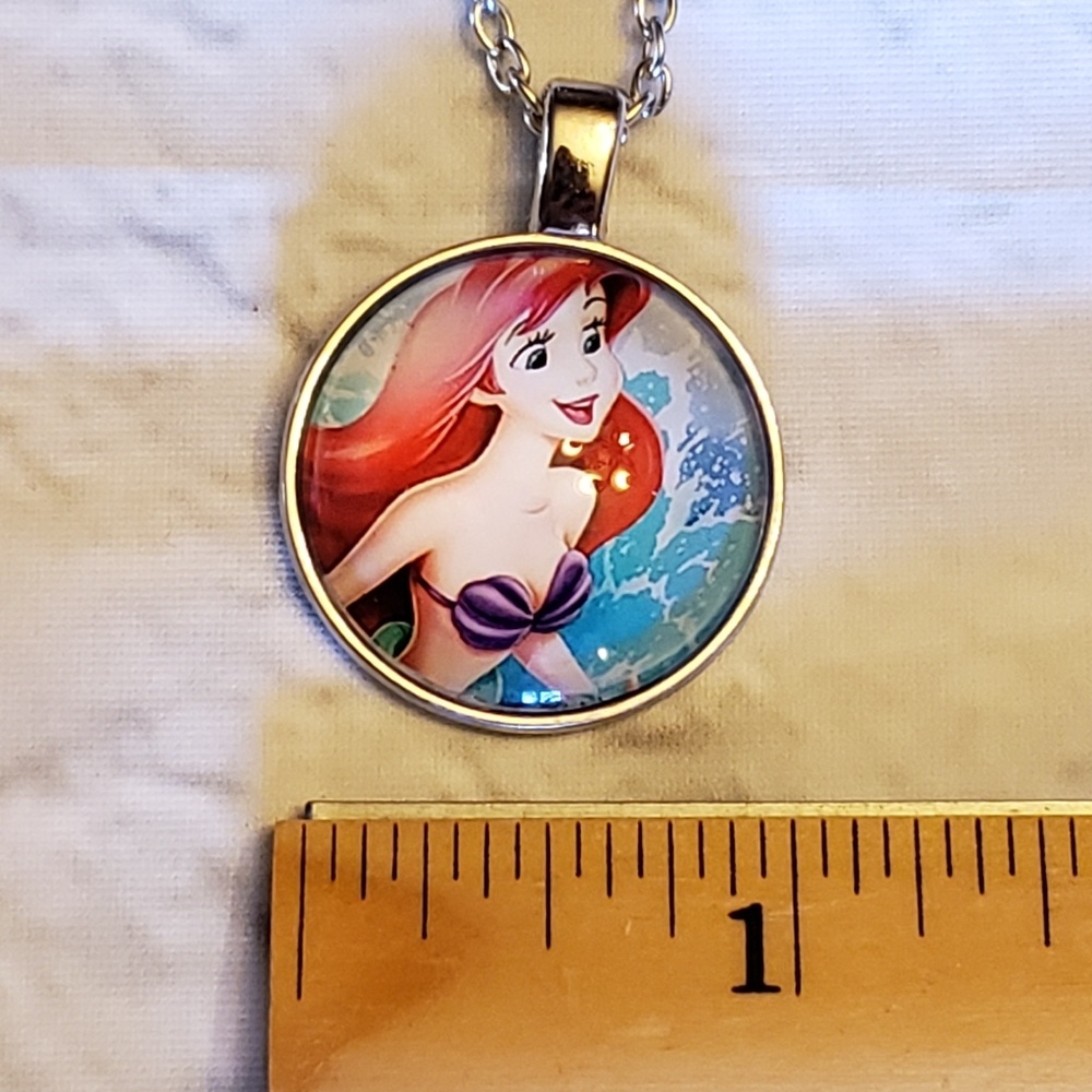 MY LITTLE MERMAID Ariel Disney Glass Tile Necklace - Picture 3 of 3